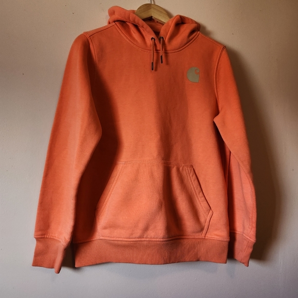 Carhartt Tops - Carhartt Women's Clarksburg Relaxed Fit Graphic Sleeve Pullover Hoodie (M) Peach